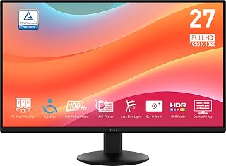 msi PRO MP242LE 24-inch IPS 1920 x 1080 (FHD) Computer Office Monitor, 100Hz, Adaptive Sync, HDMI, DisplayPort, Tilt, 4-Side Slim Bezel 1ms, Black
