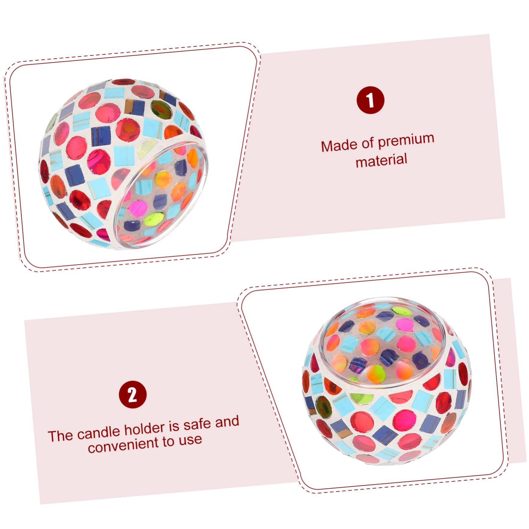 STOBAZA Mosaic Candle Holder Home Candlestick Tealight Candle Holders Tea Light Holder Mini Candleholder Candlestick Adornment Home Decor Glass Candle Holder Mosaic Candleholder