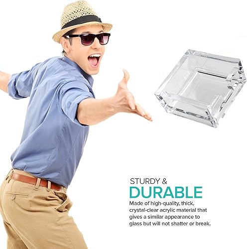 Miniatura 4 de Modern Innovations Soporte para bloc de notas acrílico transparente de 3 x 3 pulgadas, con bloc de notas adhesivas, soporte para bloc de notas