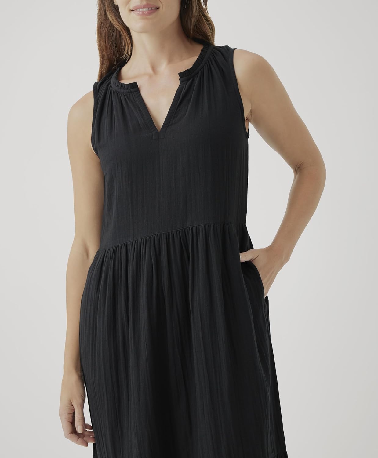 Pact Organic Cotton Women's Ruffled Maxi Dress