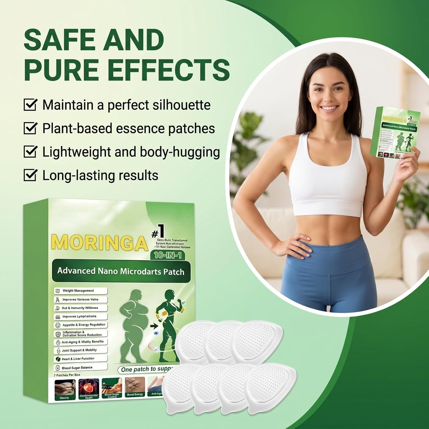 Moringa Berberine Patches, 2026 New Upgraded 10-in-1 Moringa Nano Microdarts Patch, Advanced Herbal Skin Care Patch for Women & Men, Gentle Formula Suitable for All Skin Types - 2 Boxes