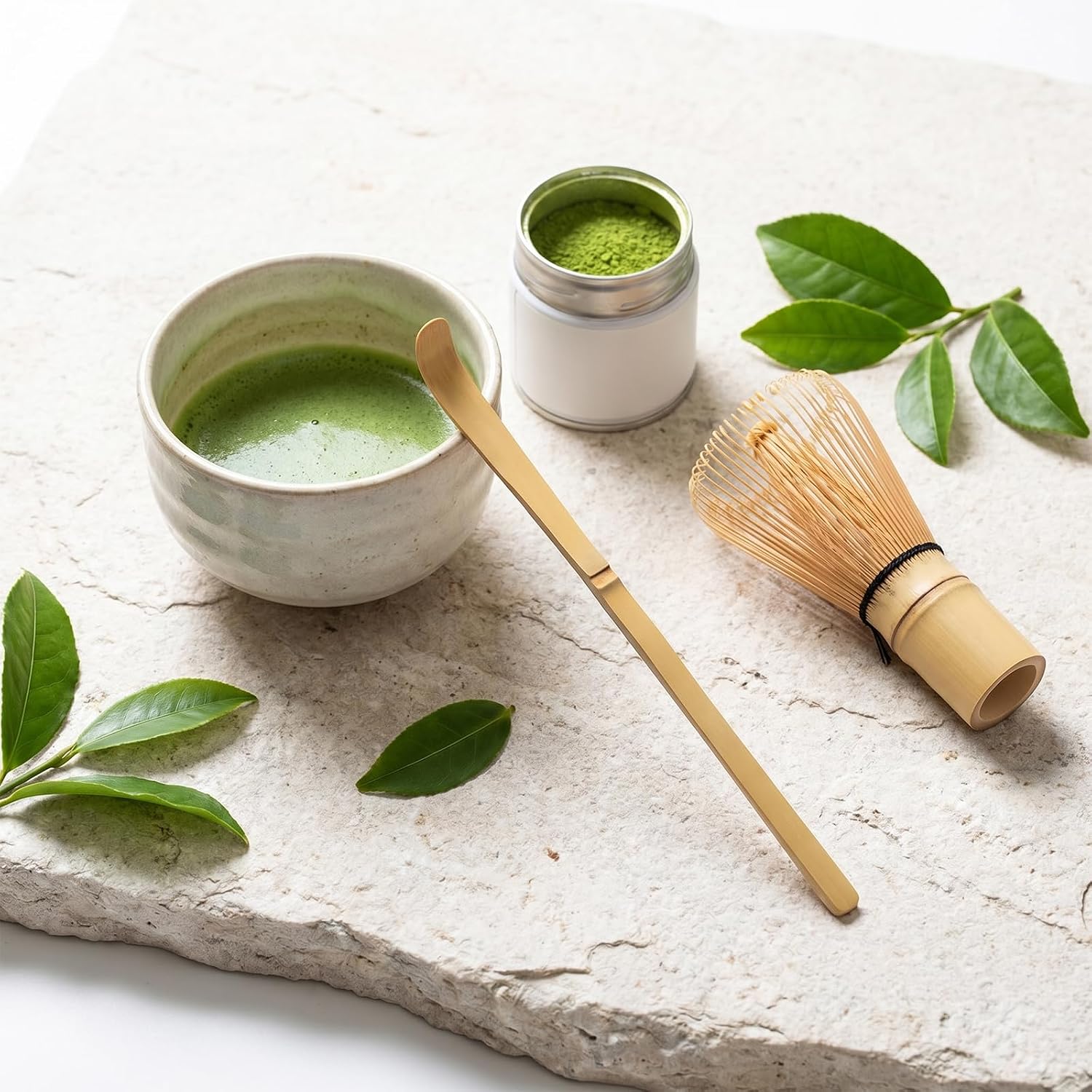 4pcs Bamboo Matcha Scoop, Japanese Chashaku Hooked Matcha Scoop