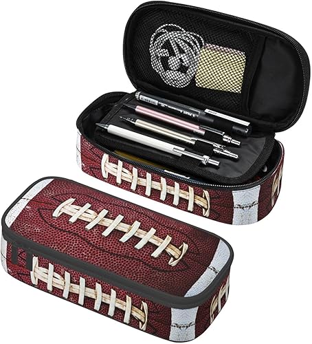 Miniatura 14 de Estuche para lápices de pelota de fútbol en blanco y negro de gran capacidad, bolsa de almacenamiento para lápices, bolsas de papelería con Balón de
