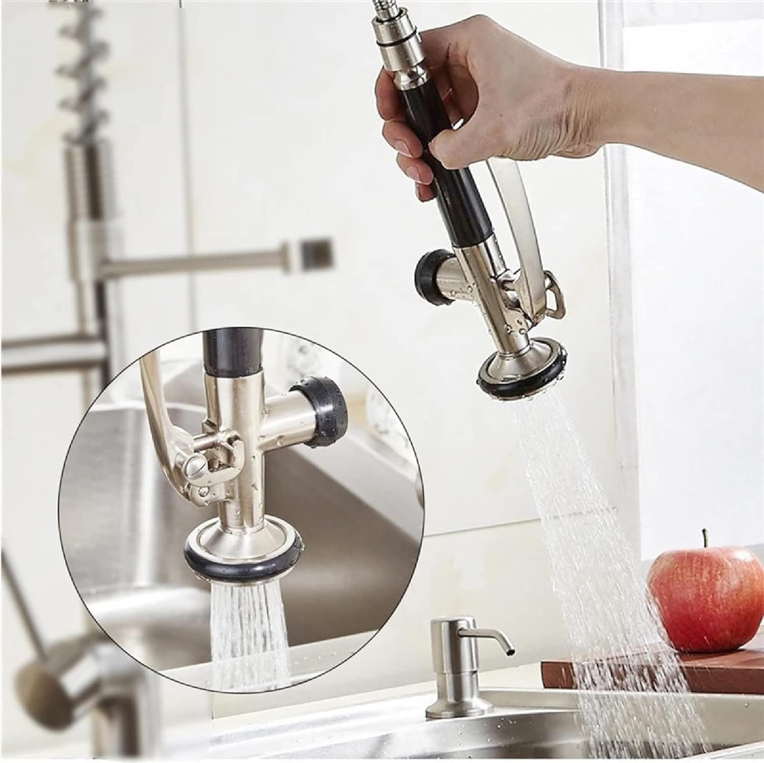 Cabezal de ducha de mano de alta calidad con boquilla giratoria, pulverizador de prelavado para fregadero de cocina, pieza de repuesto de grifo comercial para un mejor flujo de agua, accesorios Ducha