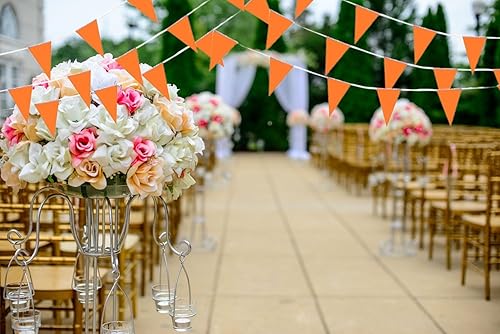 Miniatura 7 de Banderín naranja para bricolaje, banderines en blanco, banderas de tela triangular sólida, decoraciones para festivales, celebraciones, dormitorios,