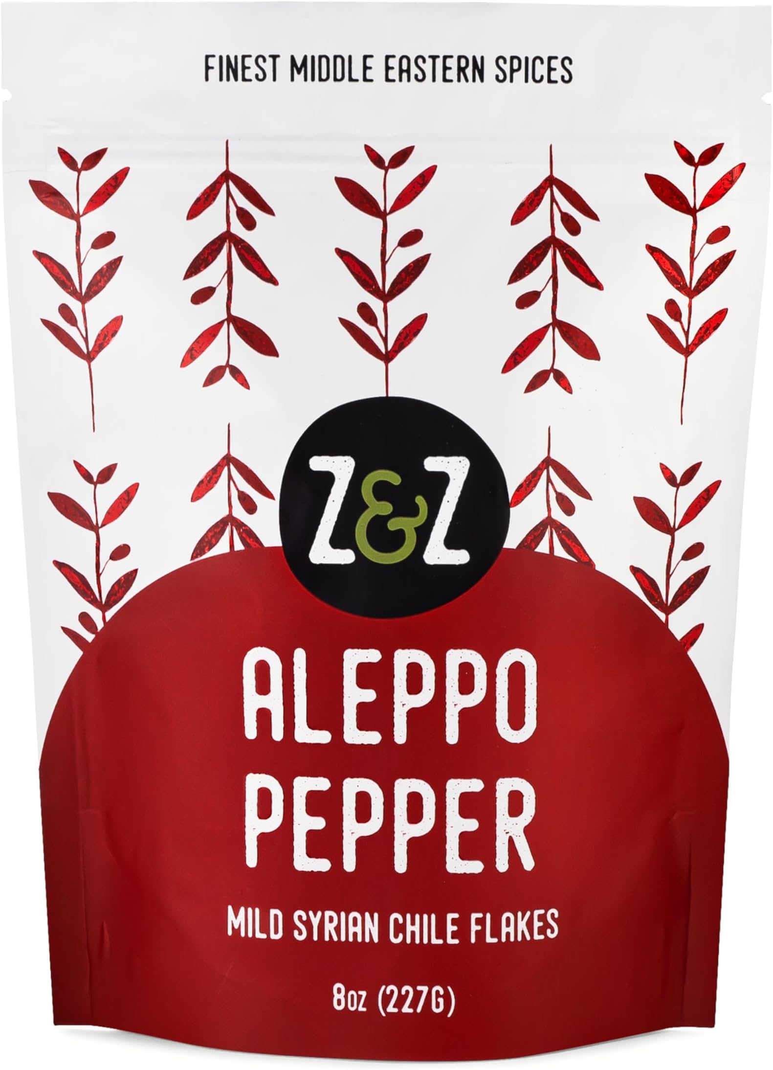 Aleppo Pepper by Z&Z | Mildly Spicy Pepper Flakes (Pul Biber Turkish Spice) | Spice for Lemon Butter Shrimp, Shakshuka, & Yogurt-Marinated Chicken | 8 Oz