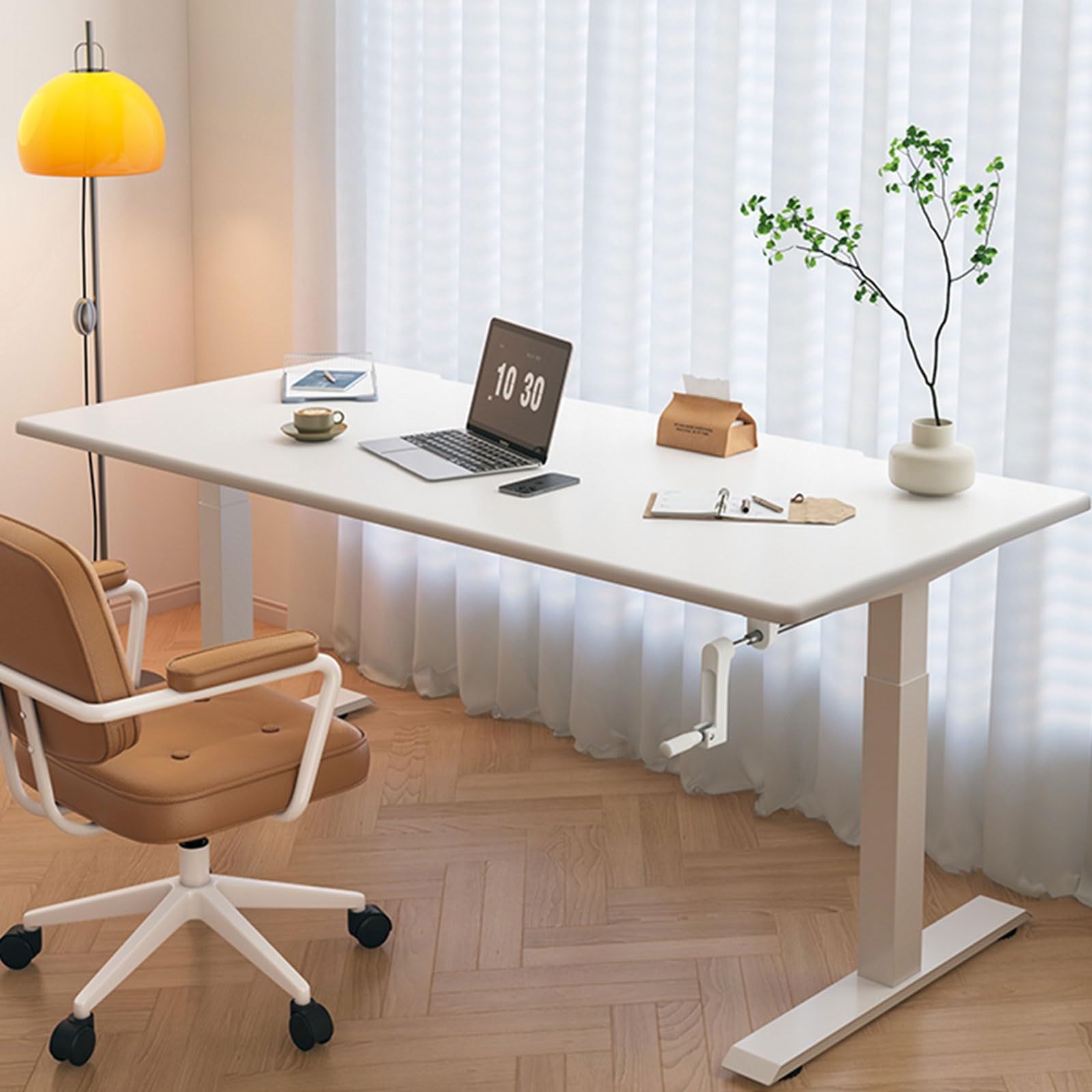 IUokLU Adjustable Standing Desk Ergonomic Sit Stand Computer Table Complete Desktop Ideal for Home Office Study Room Living Room 39.5" L x 23.6" W (B2 55)
