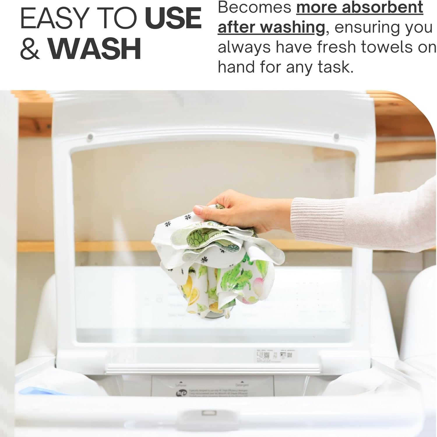 Reusable Paper Towels (12"x10”) - Soft Absorbent 100% Washable Paper Towels - Reusable Paper Towels Washable w/Cardboard Roll - Reusable Napkins (Cactus, 12x10inch)