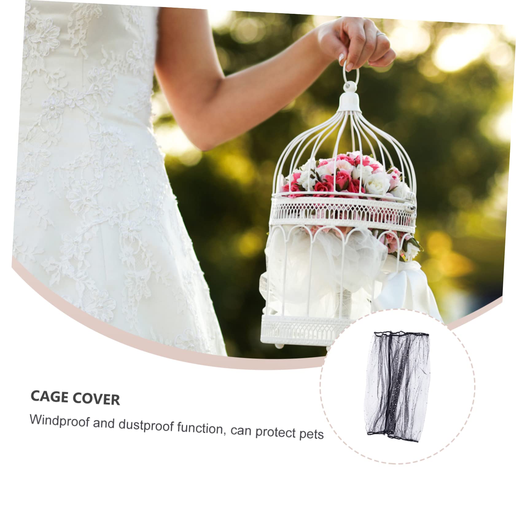 Happyyami Cage Cover Cage Liners Cage Pet Cage Cover Cage Supply Elastic Mesh Net to Prevent Splashing