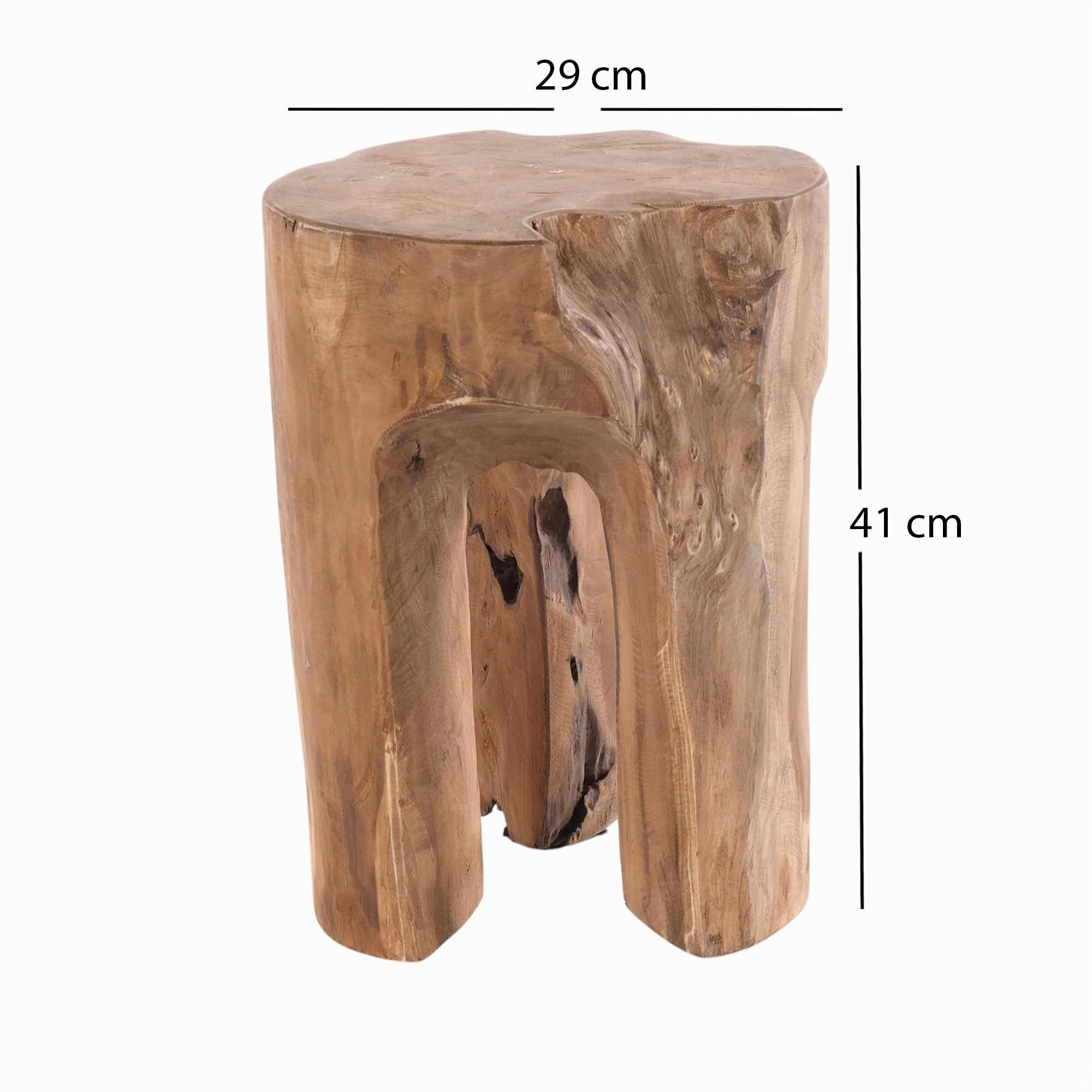 Design delights, sgabello rustico con tronco d’albero, 41 x 29 x 29 cm (altezza x larghezza x profondità), legno anticato, colore naturale, per sedersi
