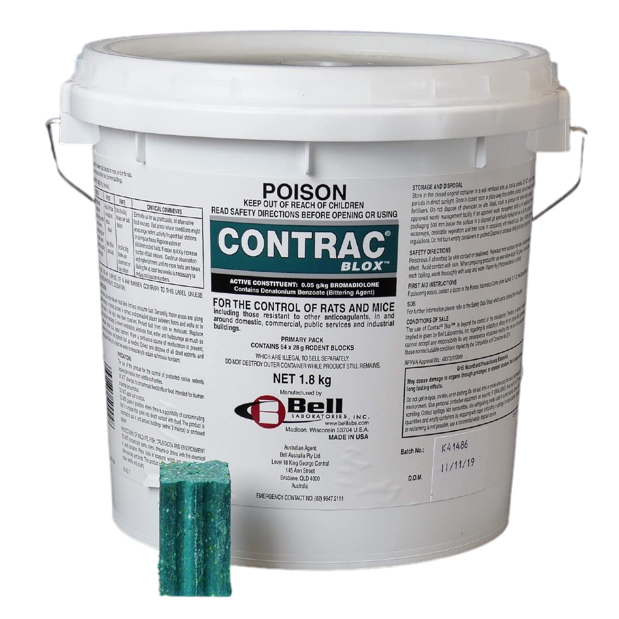 Contrac Blox 1.8kg Rat and Mouse Bait - Professional Strength ...