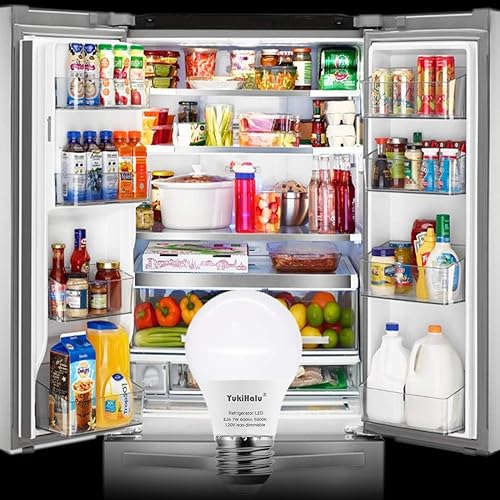 Miniatura 7 de YukiHalu Bombilla LED para refrigerador equivalente a 60 W A15, bombillas para refrigerador, impermeable, 600 lúmenes, 7 W, 120 V, luz diurna 5000