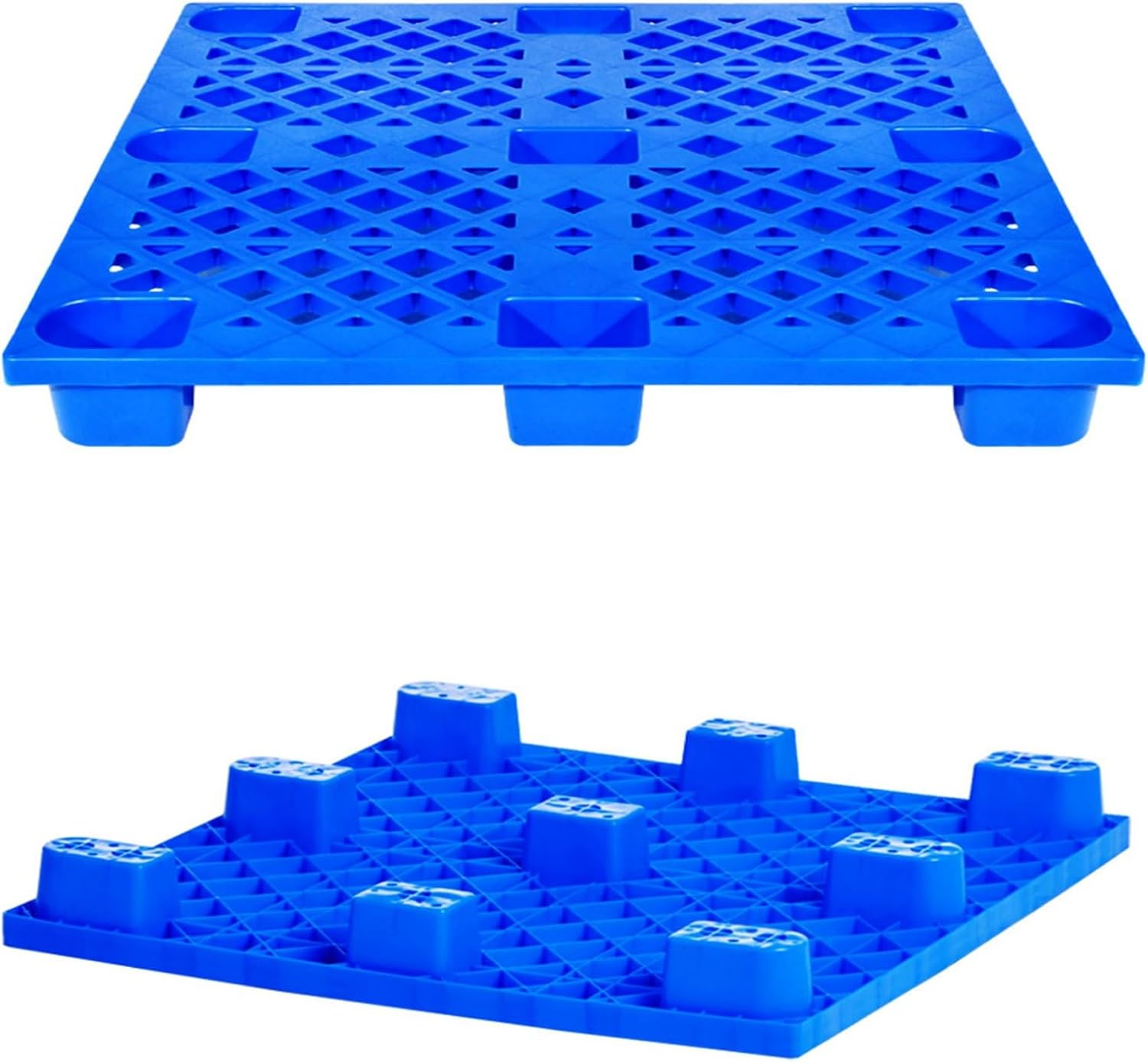 Warehouse Pad, Shipping Grid Pads Lightweight Floor Pallet Smooth and Flat Surface Easy to Operate in Line with International Standards (Color : Blue, Size : 1000x1000mm)
