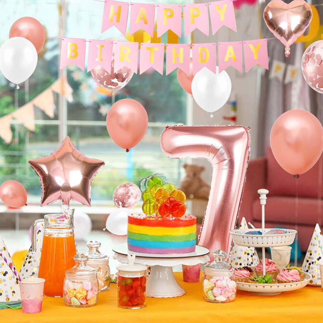 Happy Birthday Ballon Anniversaire 3an Fille Banniere Joyeux Anniversaire Anniversaire Fille 3 An Parti Decoration Or Rose Ballon Chiffre 3 Ballon Confetti Decoration Anniversaire Fille Deco Decorations Cuisine Et Maison Inzaboton Com