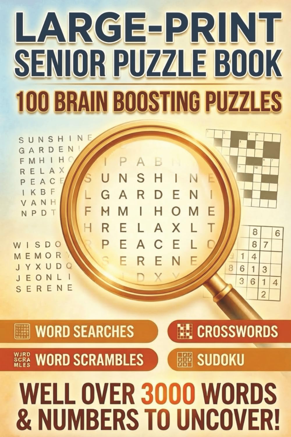 Large-Print Senior Puzzle Book: 100 Brain Boosting Puzzles