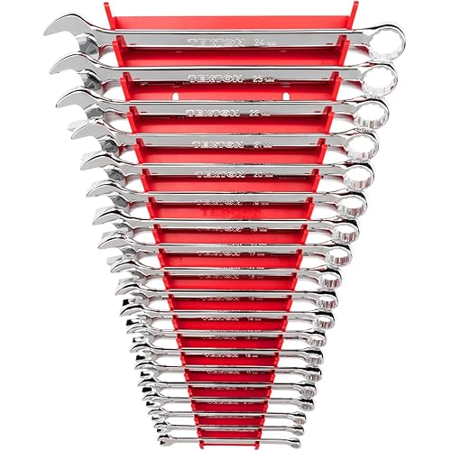 TEKTON Combination Wrench Set with Rack, 19-Piece (6-24 mm) | WCB91202