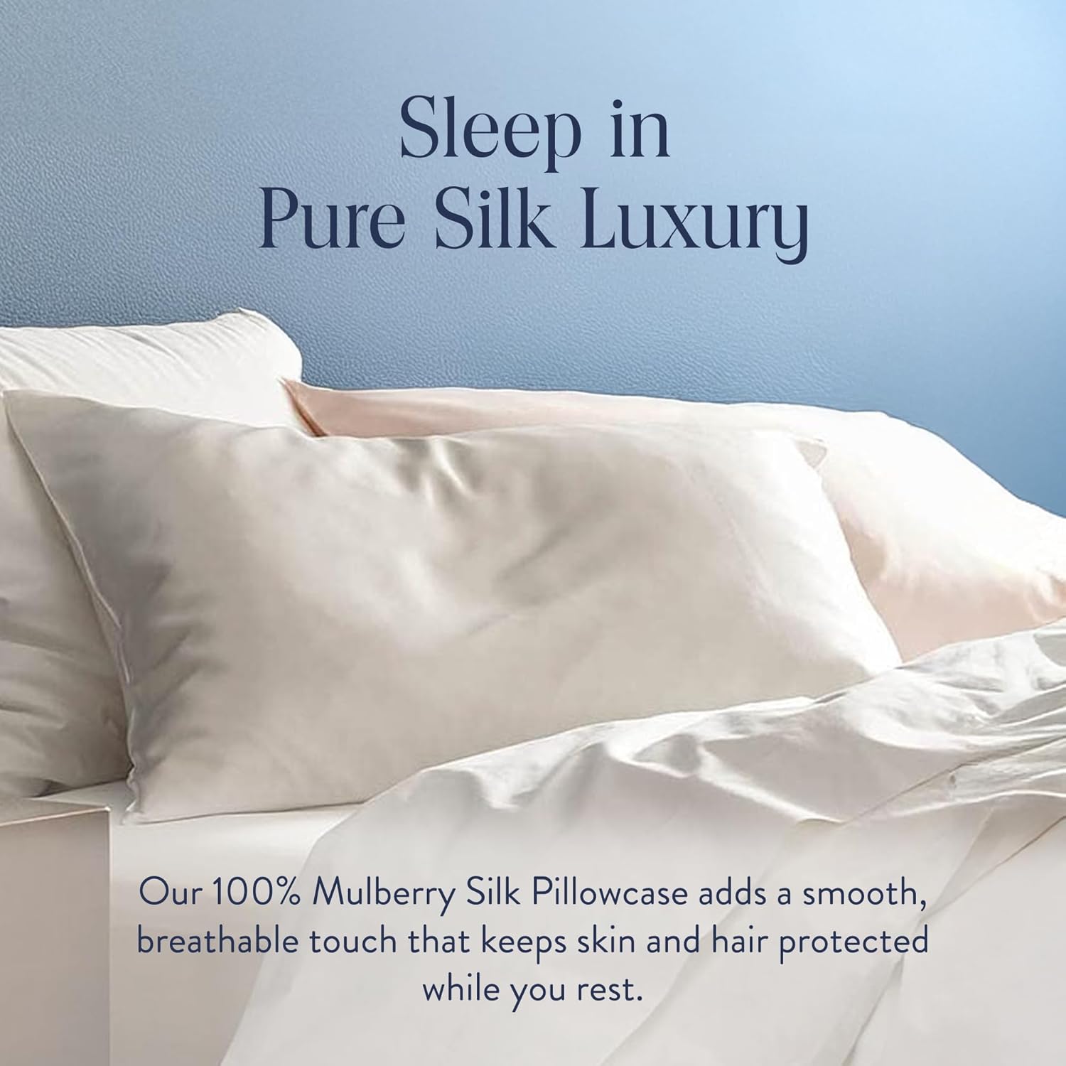 Brooklinen Mulberry Silk Pillowcase – 100% Pure Silk Pillow Case, Soft & Durable, Anti-Friction Comfort, Hight Quality Smooth Texture – Machine Washable & Breathable - Standard Size (Ivory)