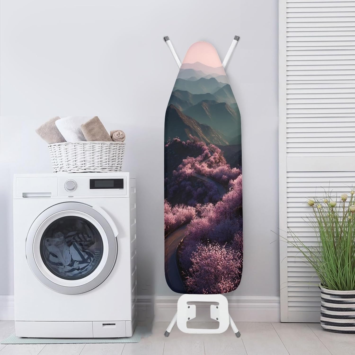 Iron Board Cover with Padding Standard Size Purple Flower Tree Padded Ironing Board Covers 15x54 Heat Reflective Extra Thick Wide Non Stick Scorch and Stain Resistant Heatproof