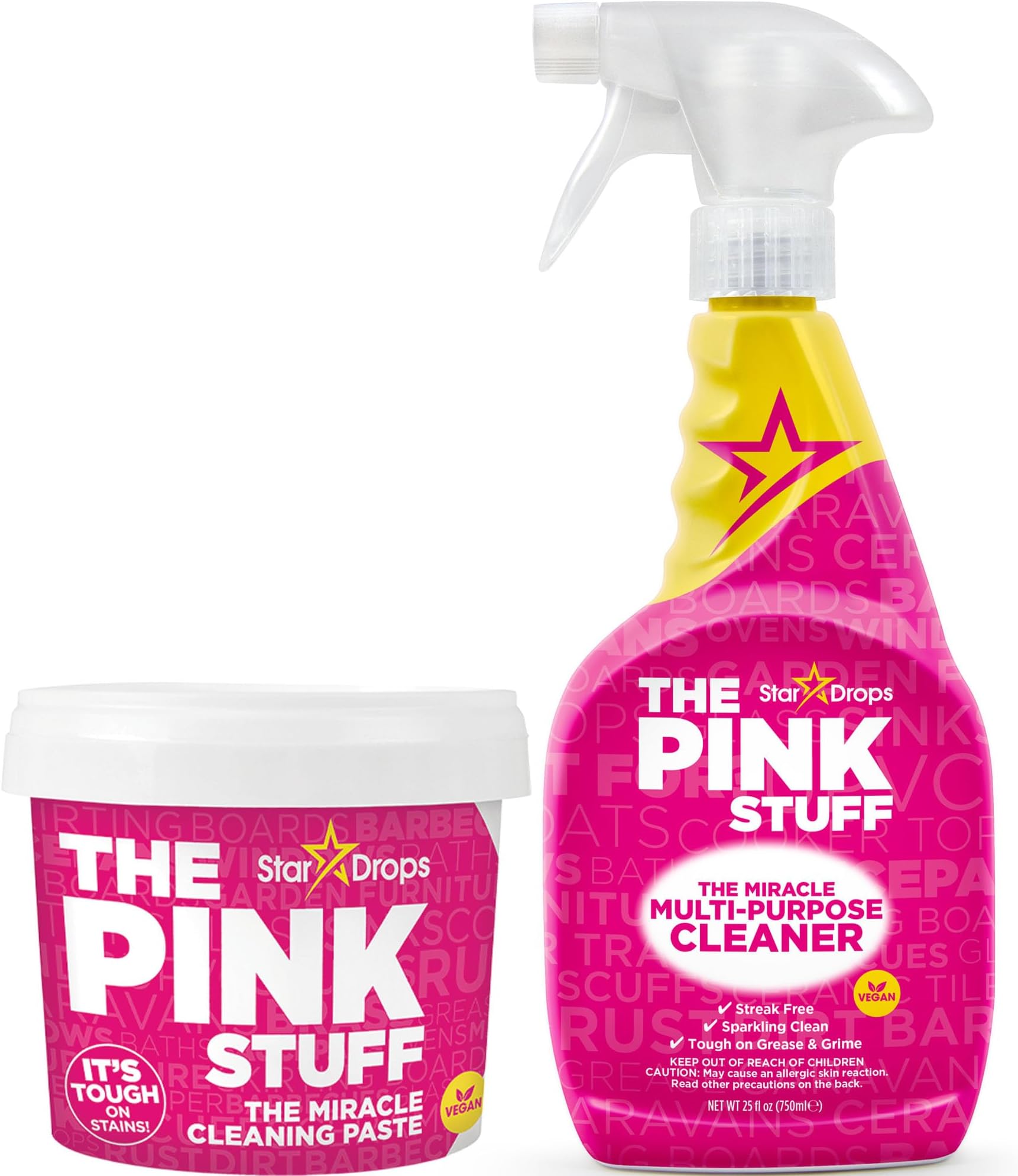 The Pink Stuff - The Miracle Cleaning Paste and Multi-Purpose Spray 2-pack Bundle (1 Cleaning Paste, 1 Multi-Purpose Spray)