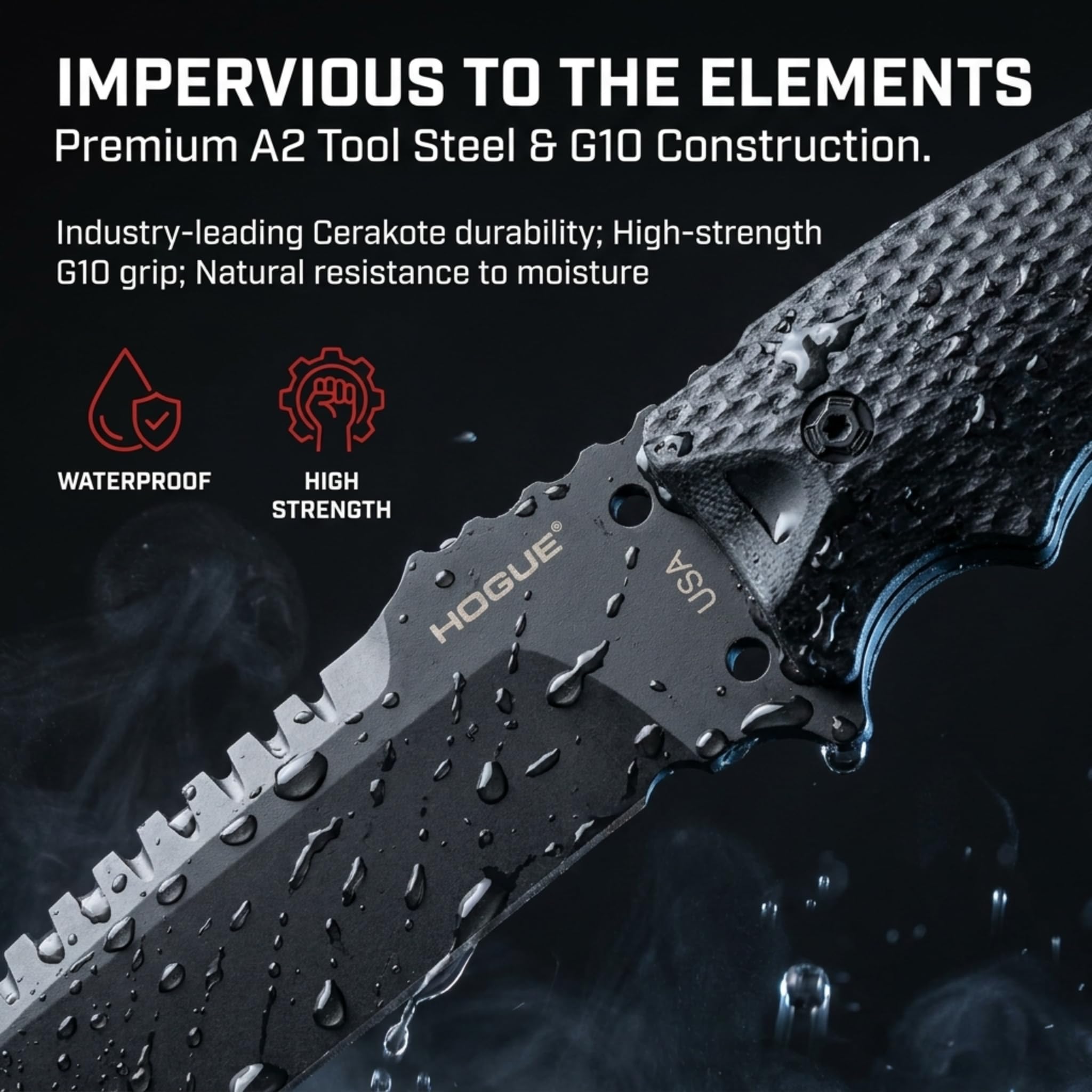 Amazon.com: Hogue EX-F01 5.5” A2 Tanto Blade w/ Broad Rear Saw 