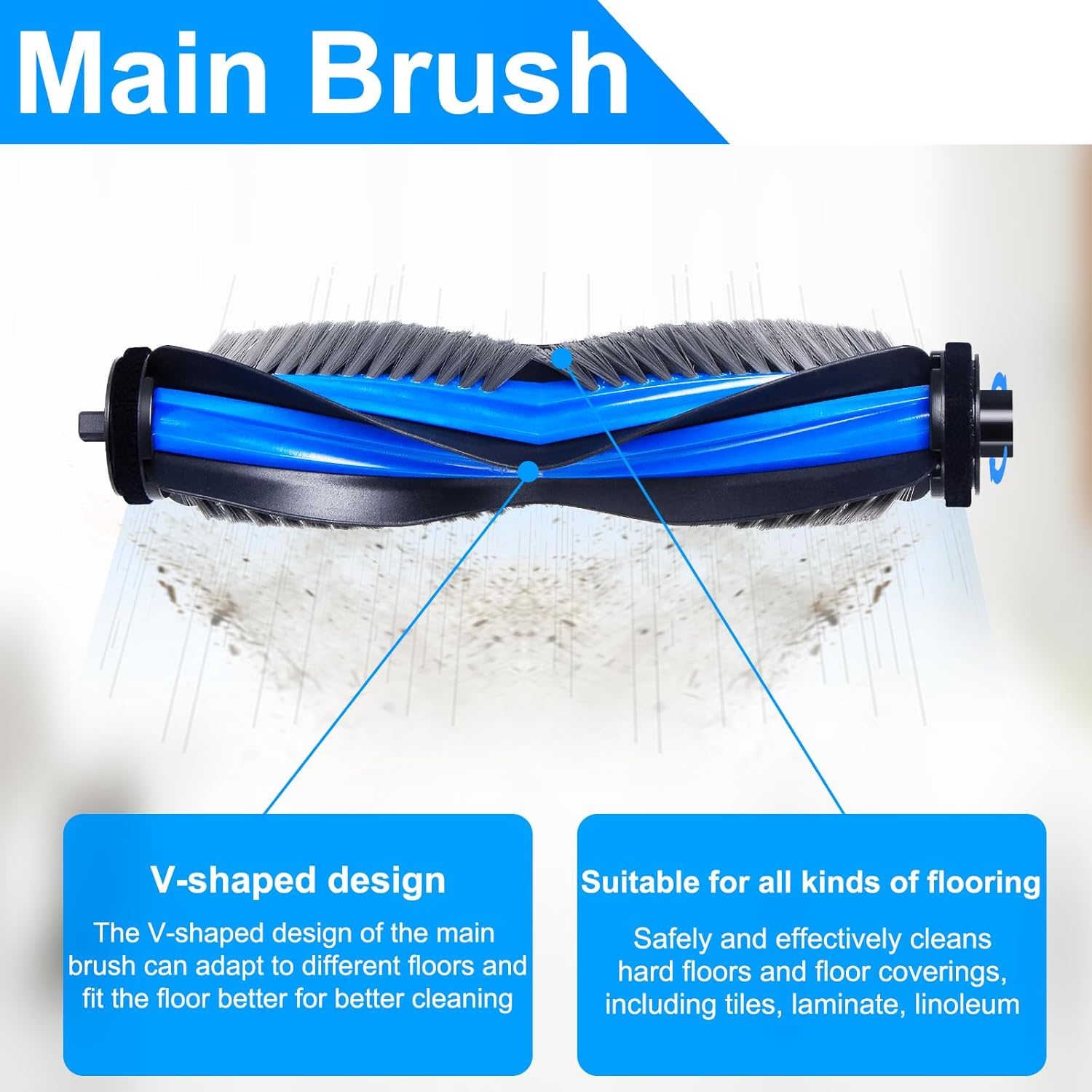 Accessories Kit for ECOVACS DEEBOT T80 Omni / X8 OMNI / X8 Pro OMNI Robot Vacuum Cleaner, 1 Main Brush, 4 Filters, 2 Mopping Roller, 4 Side Brushes, 4 Dust Bags, 1 Cleaning Brush