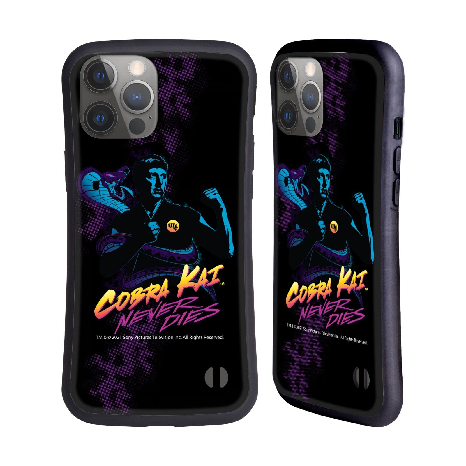 Head Case DesignsOfficially Licensed Cobra Kai Johnny Lawrence Never Dies Key Art Hybrid Case Compatible with Apple iPhone 14 Pro Max