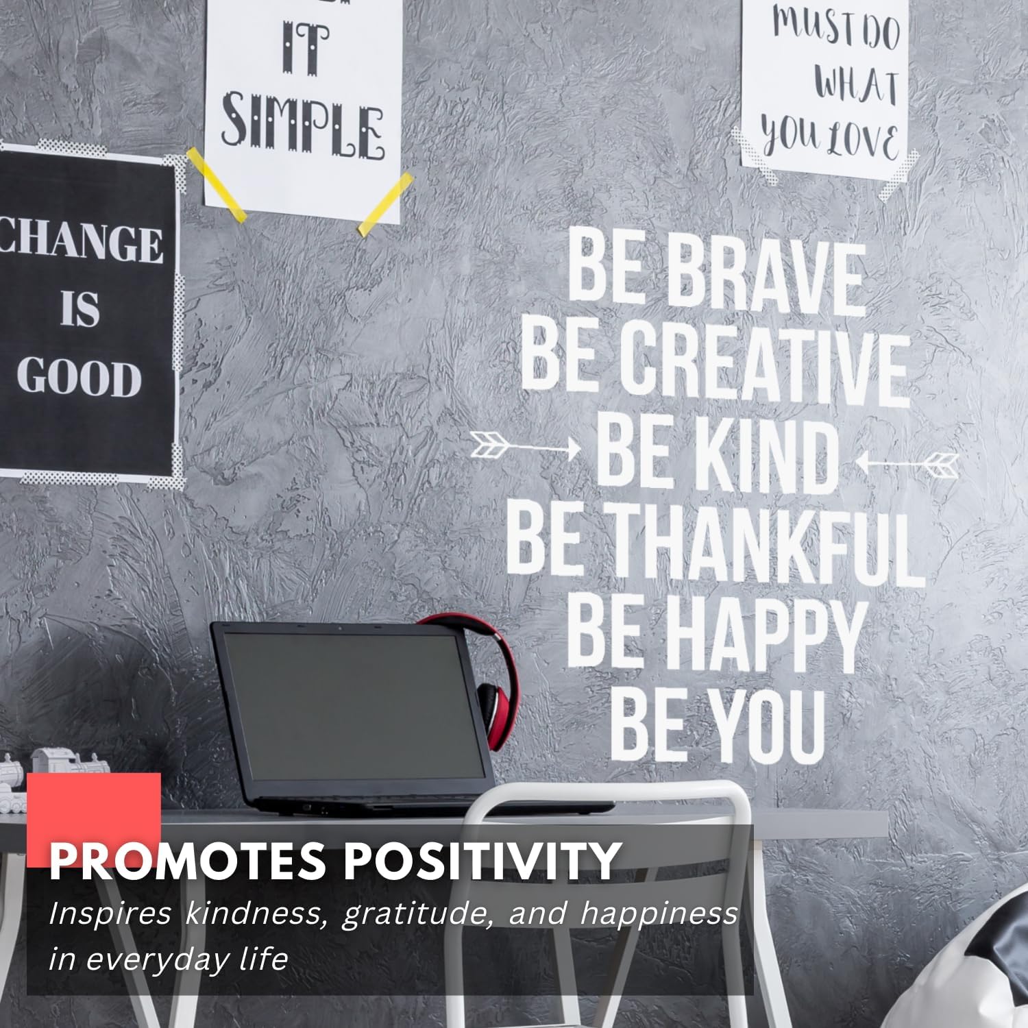 My Vinyl Story - Be Brave Be Creative Wall Decal - Inspirational Sticker Quote, Motivational Vinyl Word Art Decor for Home Office, Classroom, Kids Room - Removable (Black, 32x35 inches)
