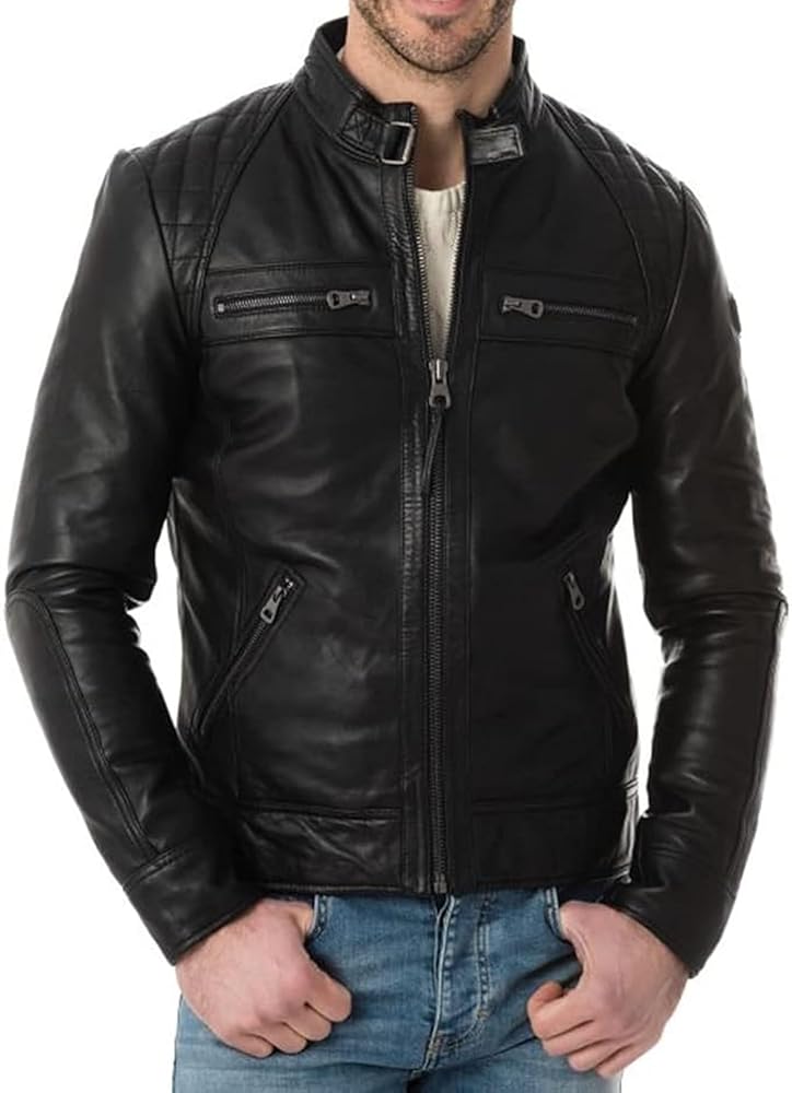 KOLAR CLUB Men's leather jackets Motorcycle Bomber Biker