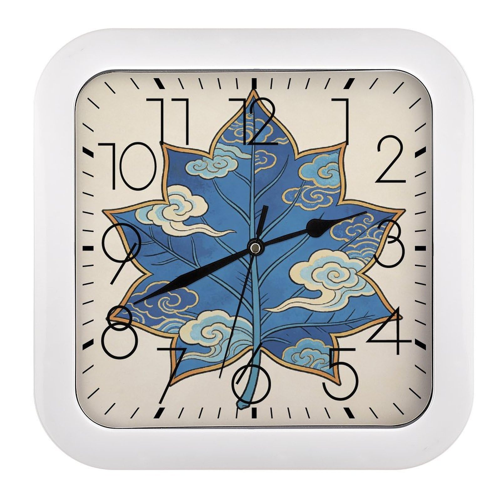 Horloge murale carrée silencieuse sans tic-tac pour une chambre apaisante