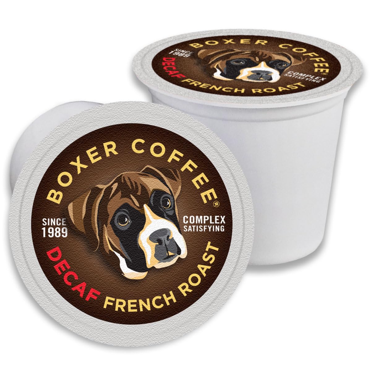 Boxer Coffee Decaf French Roast Single Serve Pods, 48ct – Swiss Water Process Decaffeinated Dark Roast Coffee Pods – Specialty Grade, Artisan –