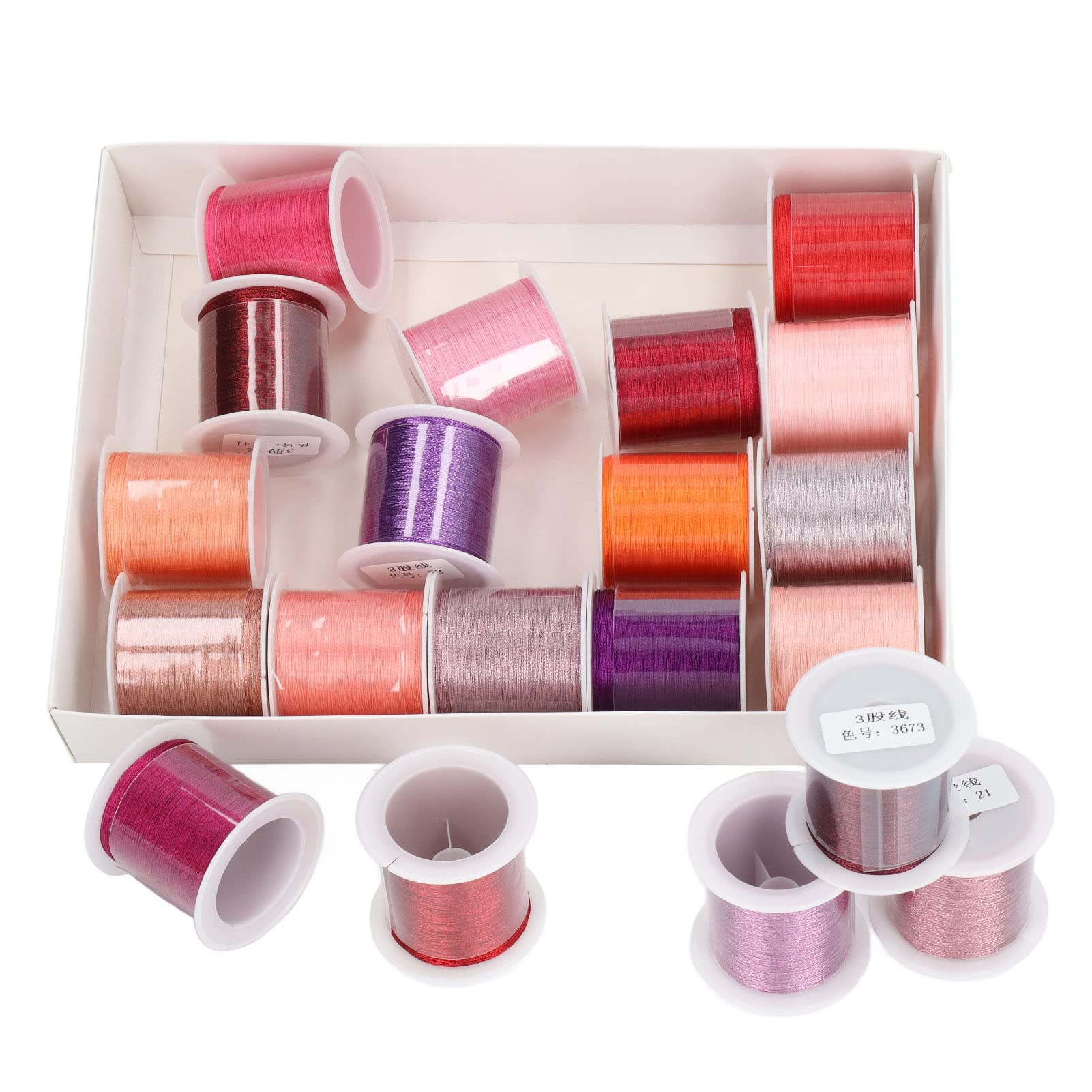 Filo di poliestere colorato rosa 20 pezzi da ricamo 110yd ciascuno per cucito fai da te