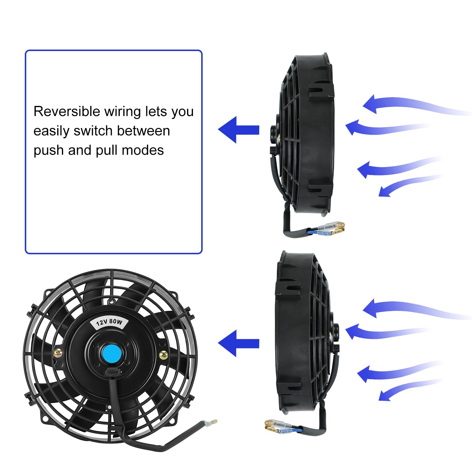 12V Slim Electric Radiator Cooling Fan – 12 Inch Push/Pull Universal Kit By TURBOCHARGERMASTER