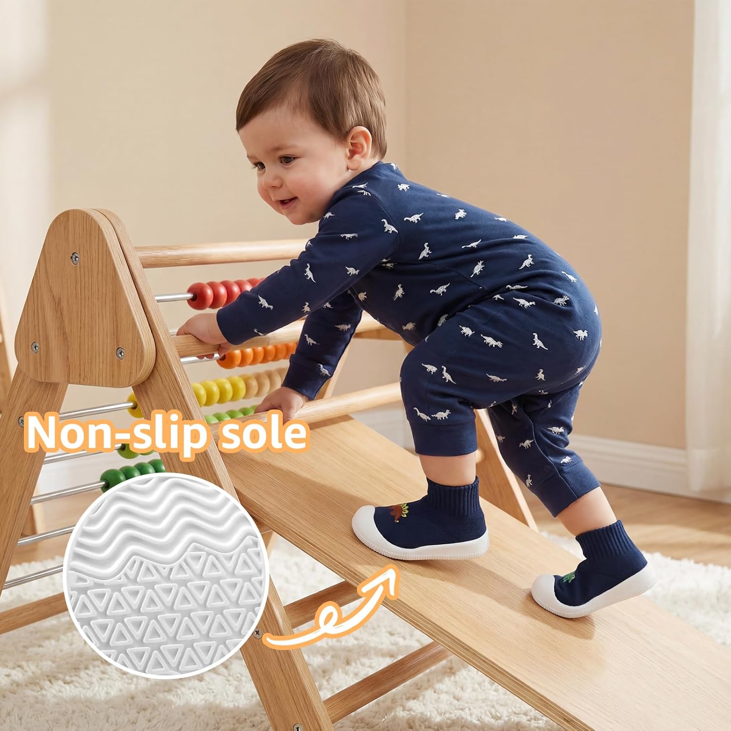 STQ Baby Socks Shoes Toddler Wide Toe Box Non-Slip Slippers Infant Walking Shoe Soft Baby Boys Girls Lightweight Sneakers - Image 7