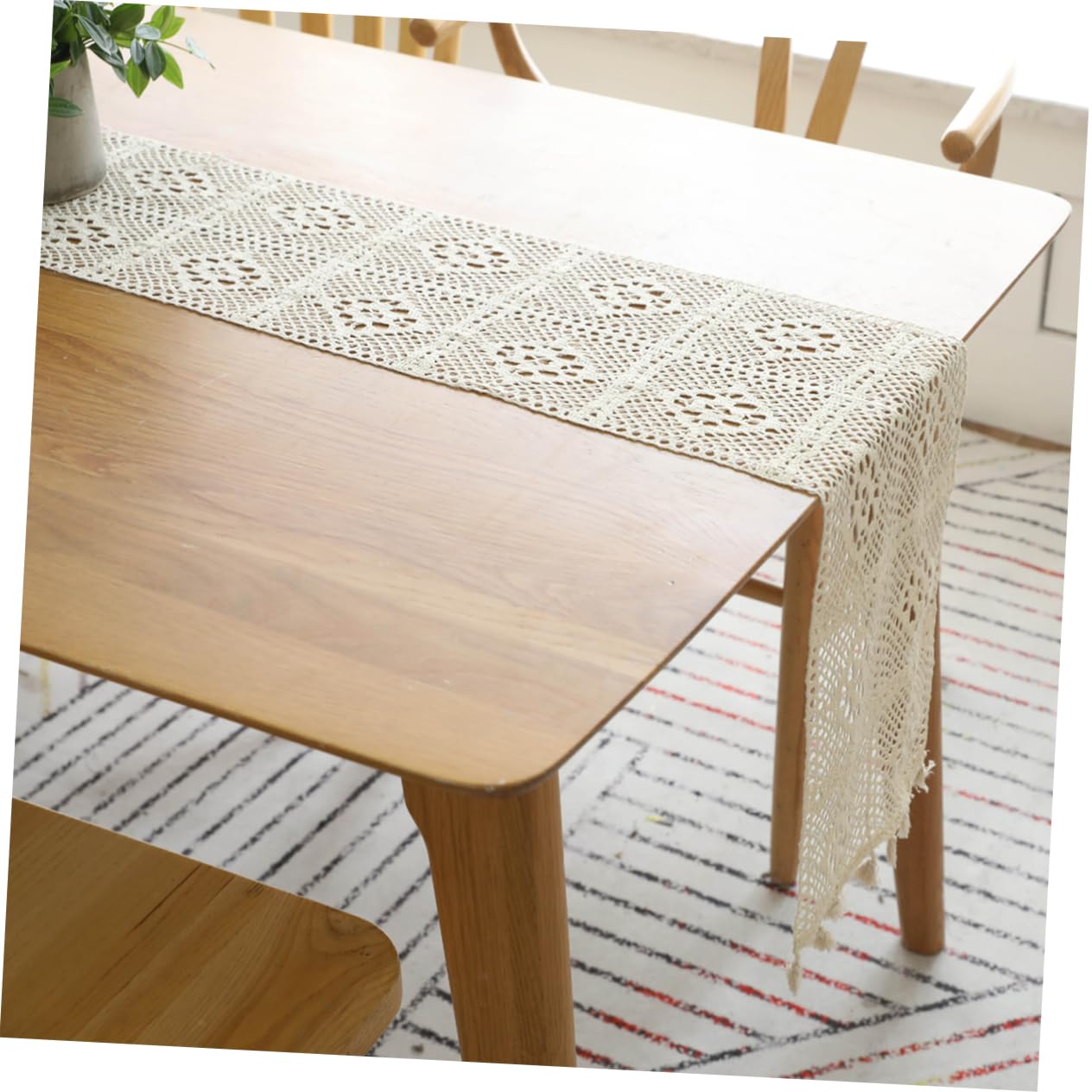 Amosfun 3st Tischläufer Schwarze Tischdecke Tischtuch Aus Makramee Schwarze Hochzeitsdeko Geflochtene Tischsets Tischdeko Hochzeitsdekoration Vintage- Hochzeitstisch Weiß