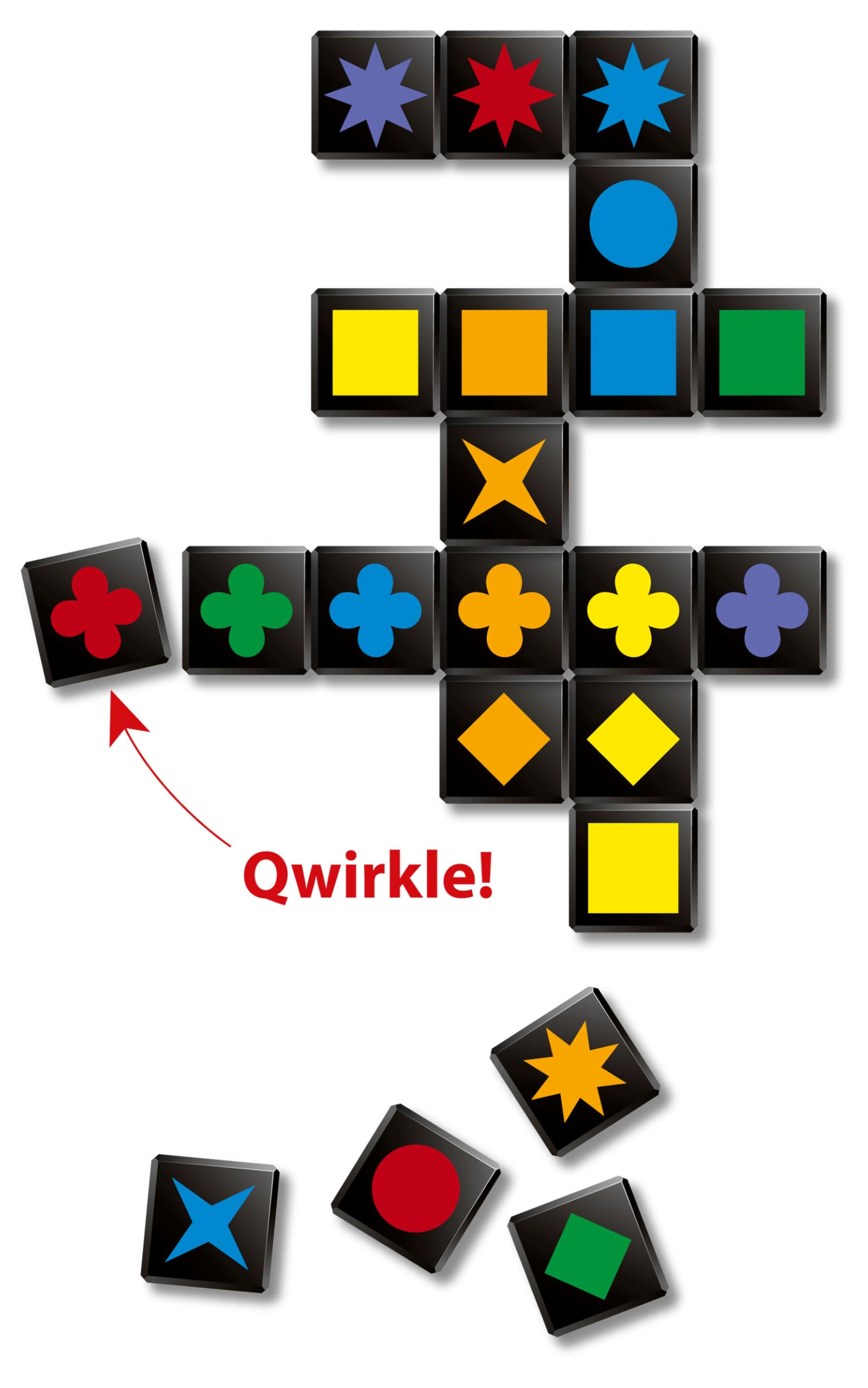IELLO Qwirkle Voyage Jeu de Société Familial Compact Logique Stratégie Format Transportable 2-4 Joueurs 30 Min Dès 6 Ans