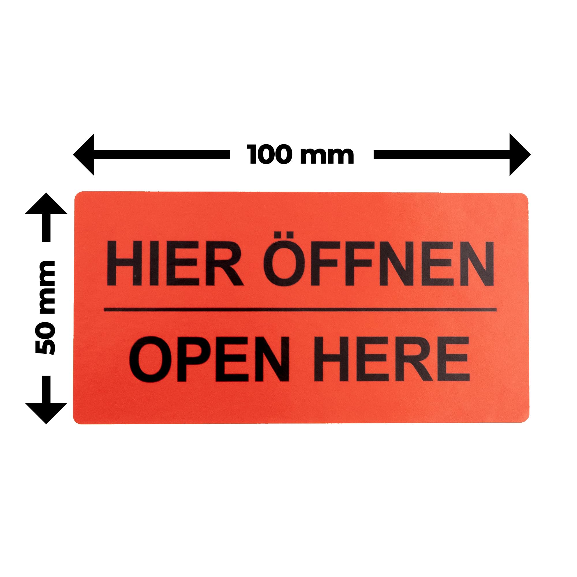 Image secondaire de Étiquettes d'Avertissement Ouvrir Ici - 500 Étiquettes sur Rouleau 100 x 50 mm