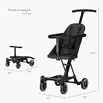 Dream On Me Coast Rider Poussette de voyage – Noir, léger & Poussette compacte pour bébé, Parc thématique Approuvé, Design pliable, Poignée réglable, Roues souples, Convertit en Rider & Scooter