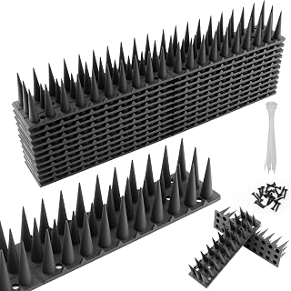 2.28M Vogelabwehr Spikes 8 STK Taubenabwehr Spikes Wetterfest Taubengitter PP-Kunststoff mit Entsprechenden Kabelbindern und Schrauben für Veranda Garten Carports Holz (Schwarz)