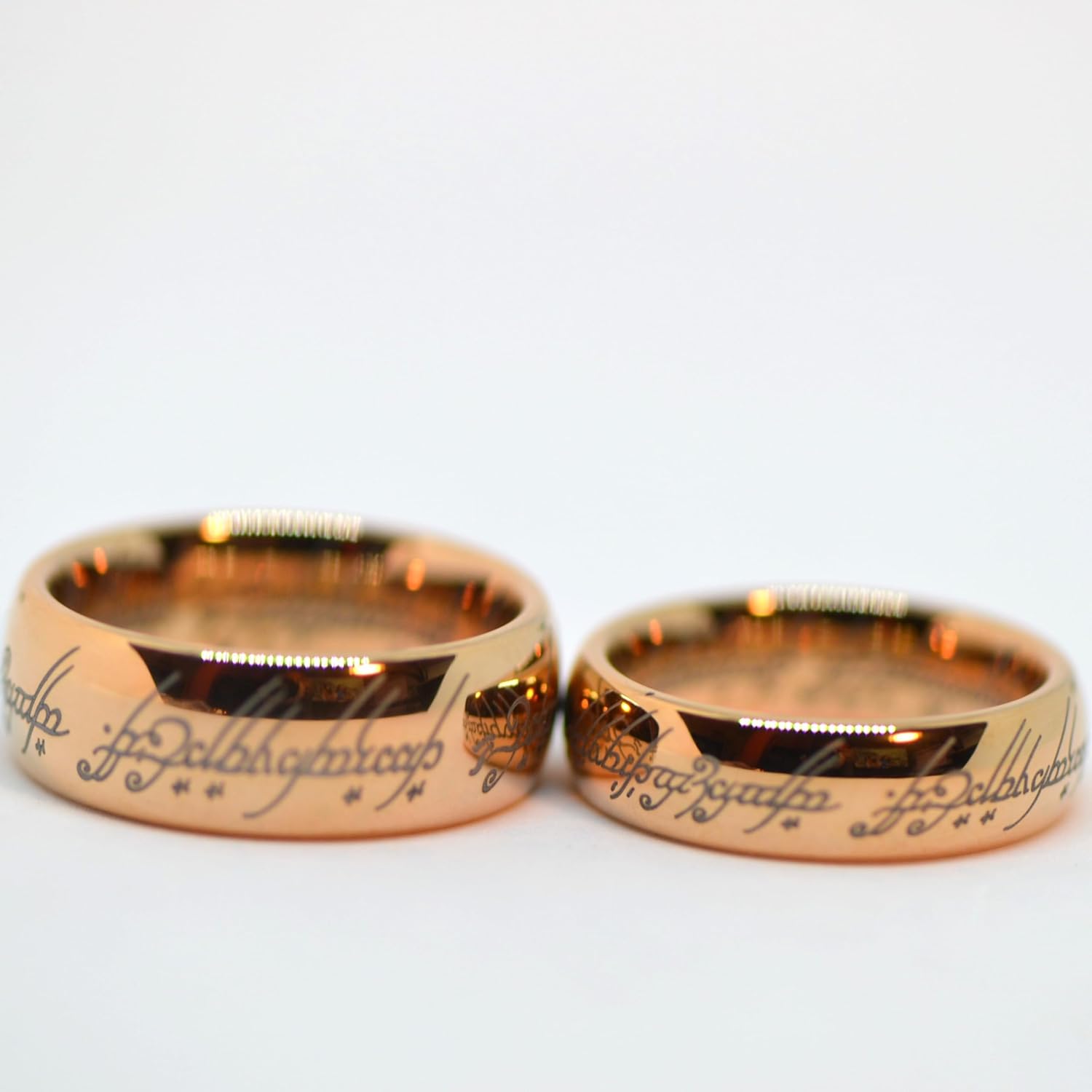 Rose Gold One Elvish Script Tungsten Carbide Ring Power King Jewelry 6MM 8MM Men Women Wedding Band .