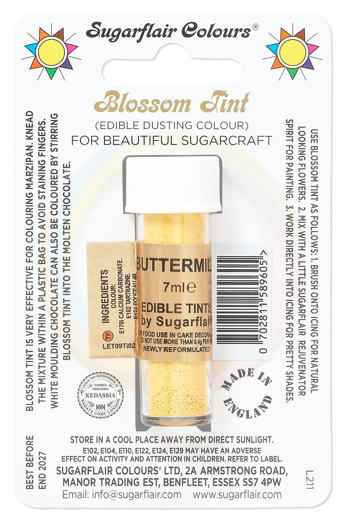 Sugarflair Blossom Tint Grape Violet Food Colouring and Dusting Powder, Matt Finish, Brush On or Mix with Rejuvenator Spirit to Create a One of A Kind Cake - 7ml — view 42