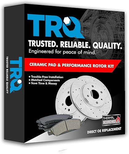 Miniatura 9 de TRQ Almohadillas de cerámica delanteras y rotores de rendimiento con fluidos para Nissan Infiniti Nuevo