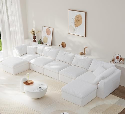 Miniatura 25 de Cloud - Sofás seccionales para sala de estar, sofá convertible con otomana, sofá modular con asiento profundo, no requiere montaje con almohadas