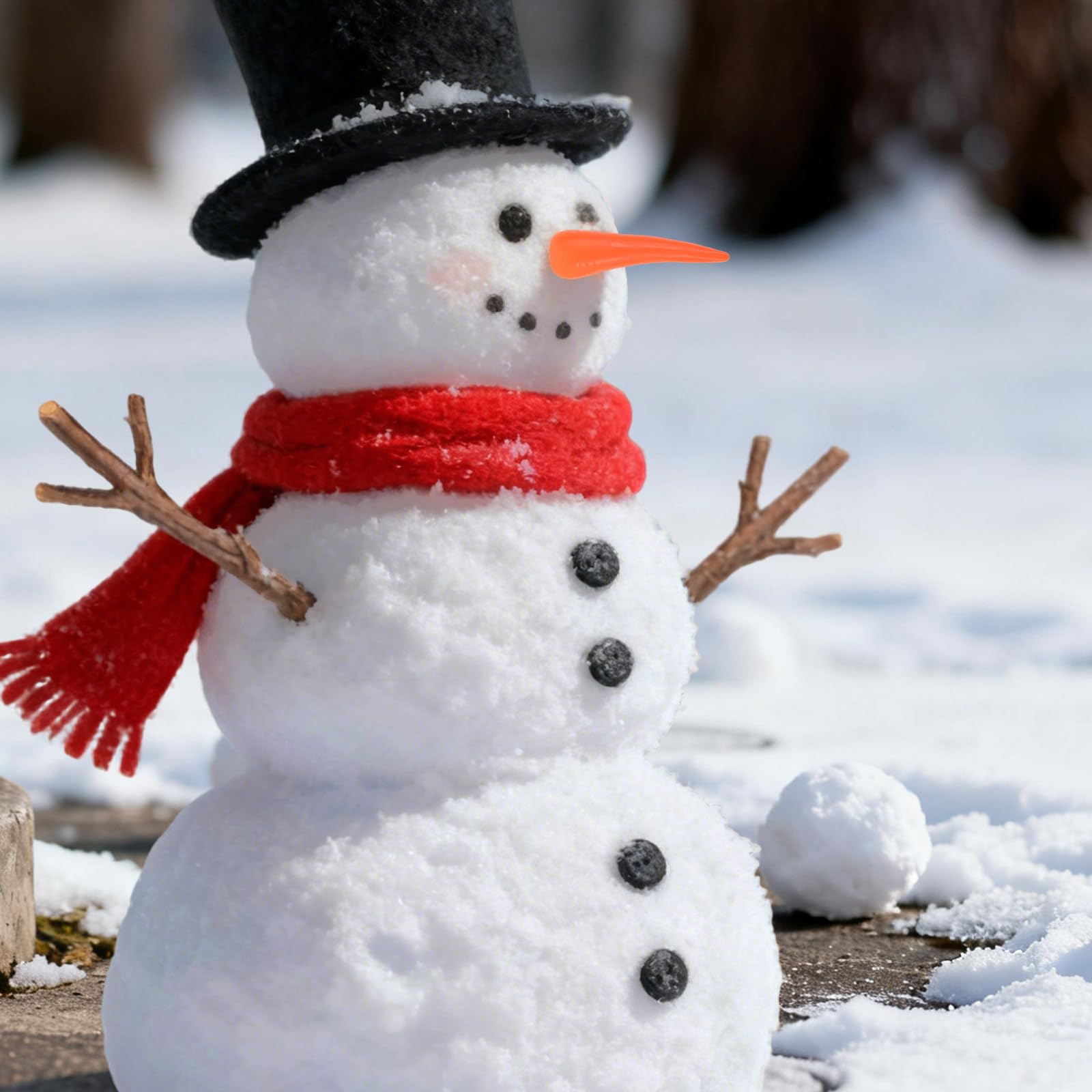 DOITOOL 100 Stück Schneemann-Nasen: 12 cm große Kunststoff-Schneemann-Nasen als Ersatzzubehör für Weihnachtsbasteleien und DIY-Dekorationen