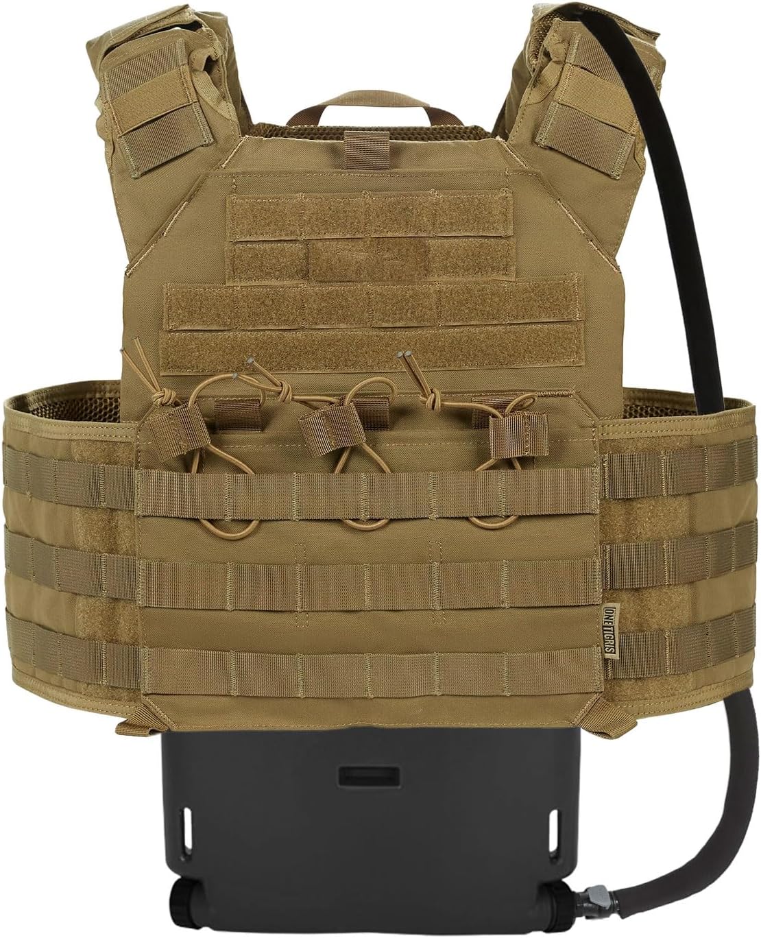 1.75L MOLLE Tactical Hydration Pack Water Panel for Vest, Leakproof Hydration Reservoir with 105cm Detachable Tube & Silicone Bite Valve for Tactical Gear, Hiking & Outdoor Activities