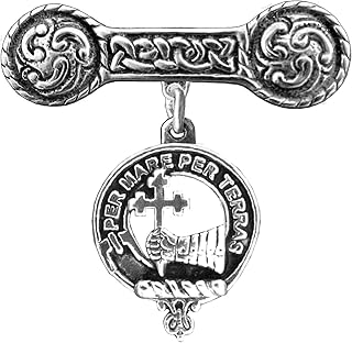 MacDonald (Sleat) Clan Crest Iona Bar Brooch - Sterling Silver