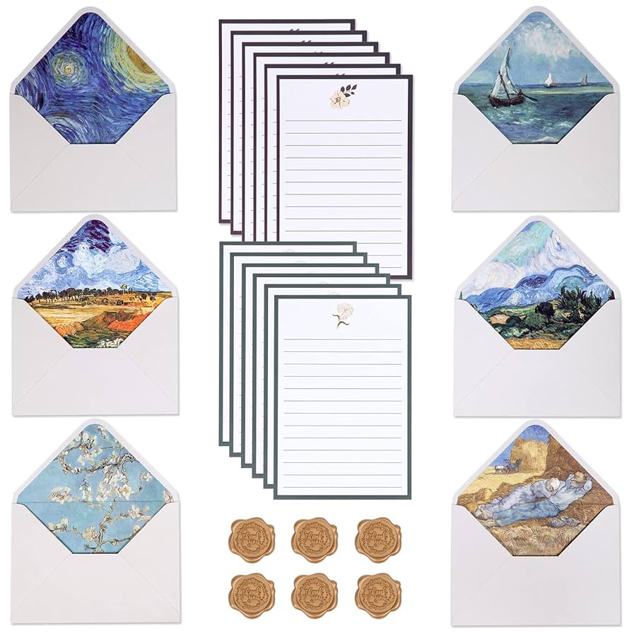 便箋、ノート、封筒、折り紙、ポストカード等、大量セット Amazon | 【10枚セット】 封筒 レターセット 便箋30枚 おしゃれ