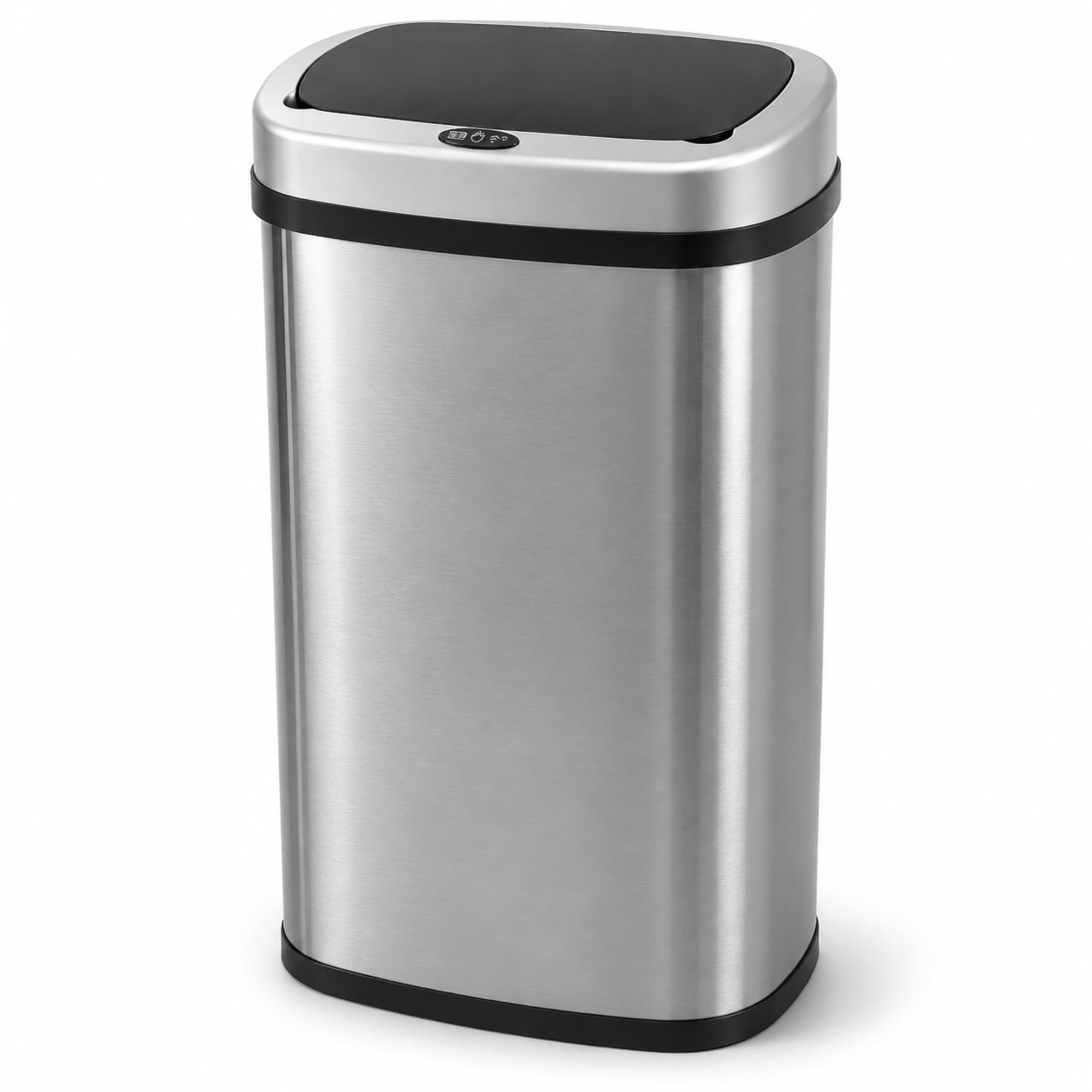 Five Stars® Abfalleimer mit Sensor - 60 Liter - Abfallbehälter aus Edelstahl - Mülleimer - Soft-close Deckel - Silber