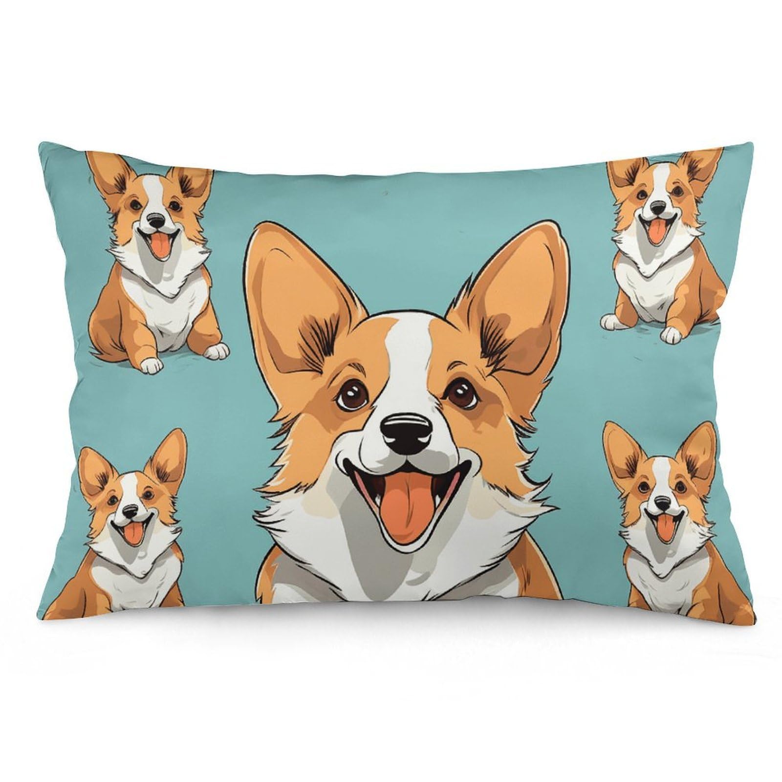 NTVOWPZO 2 Pack Decoration Throw Pillow Covers 12 "x20 Pillowcases Covers Corgi Cute Dog Pillowcases Modern Farmhouse Home Decor Sofa Cushions Covers for Couch Bed Living Room