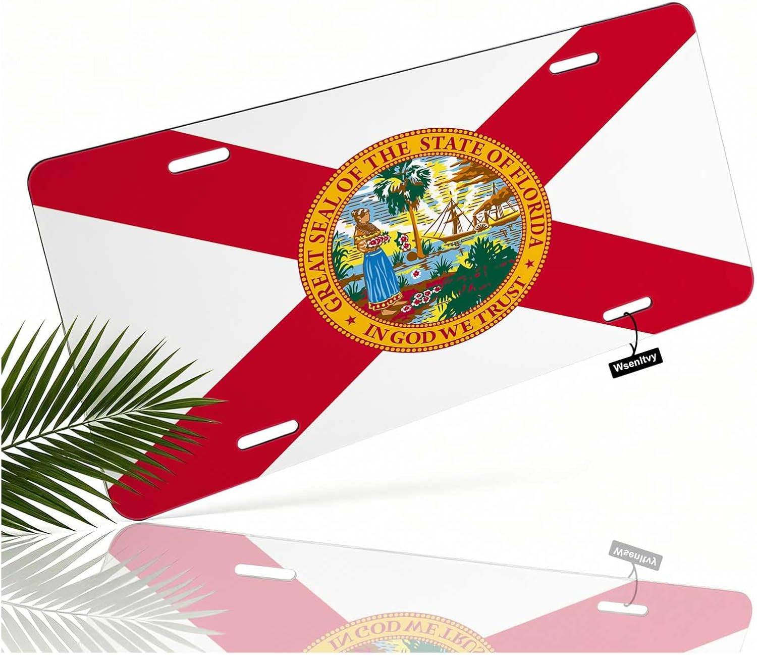 Front License Plate Florida Flag Aluminum Novelty Vanity Plate Car Tag