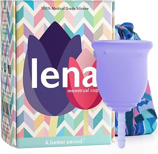 Lena Original Menstrual Cup Small Purple - Soft Reusable Silicone Period Cup, Beginner-Friendly, 12-Hour Leakproof for Regular Flow